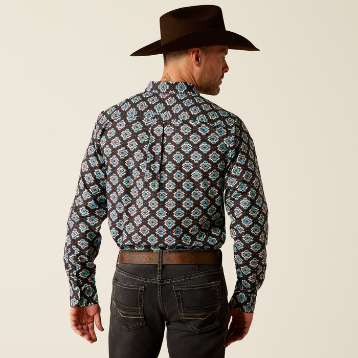 Ariat Men's Paige Black Fitted Long Sleeve Button Western Shirt 10053919-Painted Cowgirl Western Store