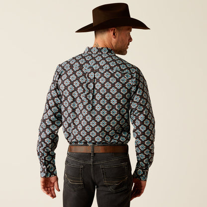 Ariat Men's Paige Black Fitted Long Sleeve Button Western Shirt 10053919-Painted Cowgirl Western Store