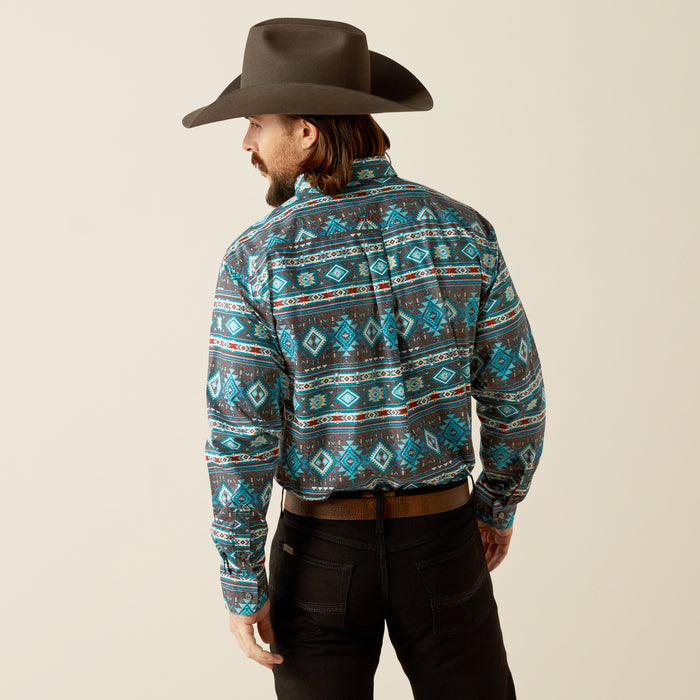 Ariat Men's Prestcot Teal Classic Fit Long Sleeve Button Western Shirt 10053868-Painted Cowgirl Western Store