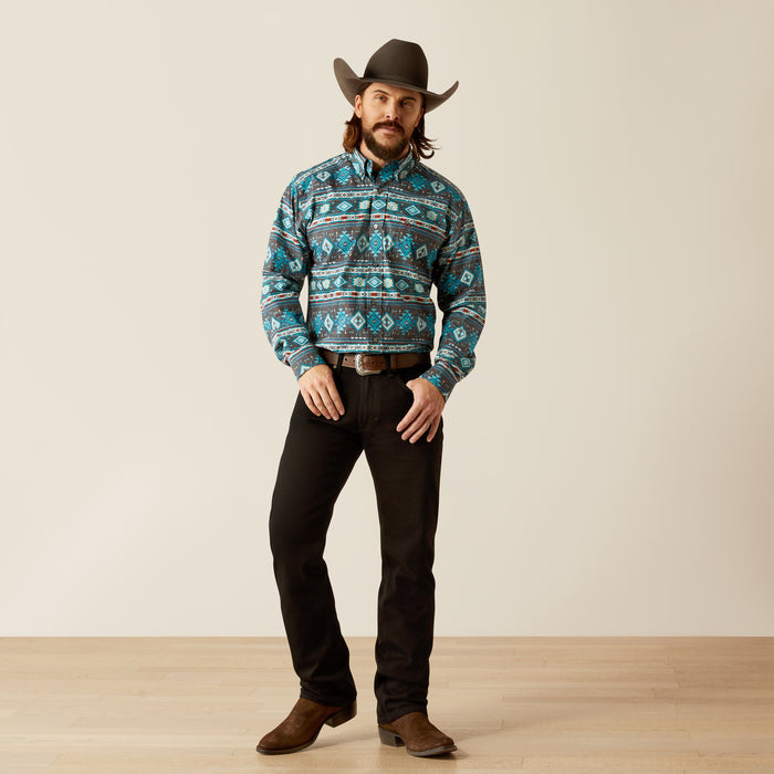 Ariat Men's Prestcot Teal Classic Fit Long Sleeve Button Western Shirt 10053868-Painted Cowgirl Western Store