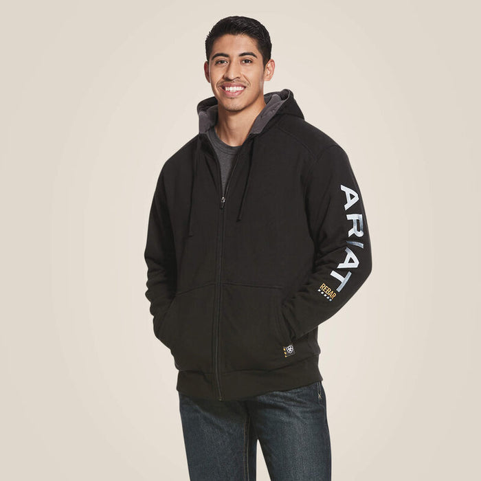 Ariat Men's Rebar Black All-Weather Full Zip Hoodie 10027833-Painted Cowgirl Western Store
