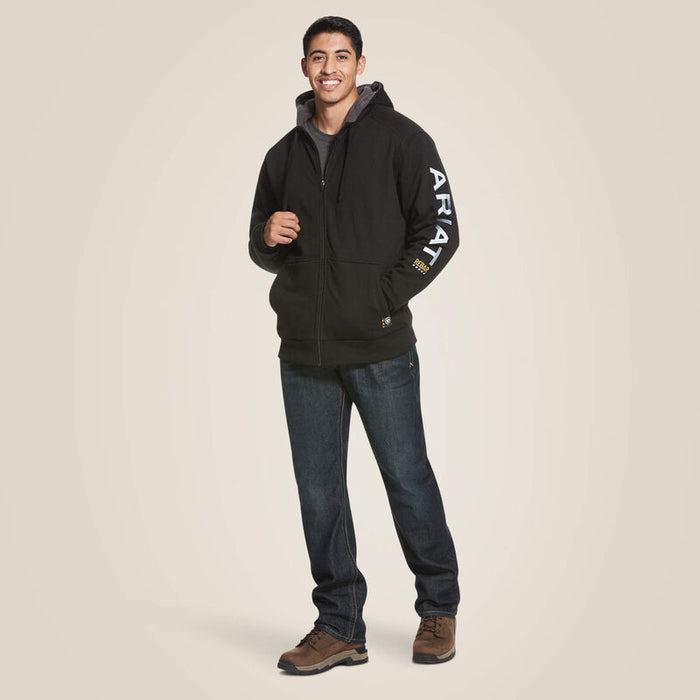 Ariat Men's Rebar Black All-Weather Full Zip Hoodie 10027833-Painted Cowgirl Western Store