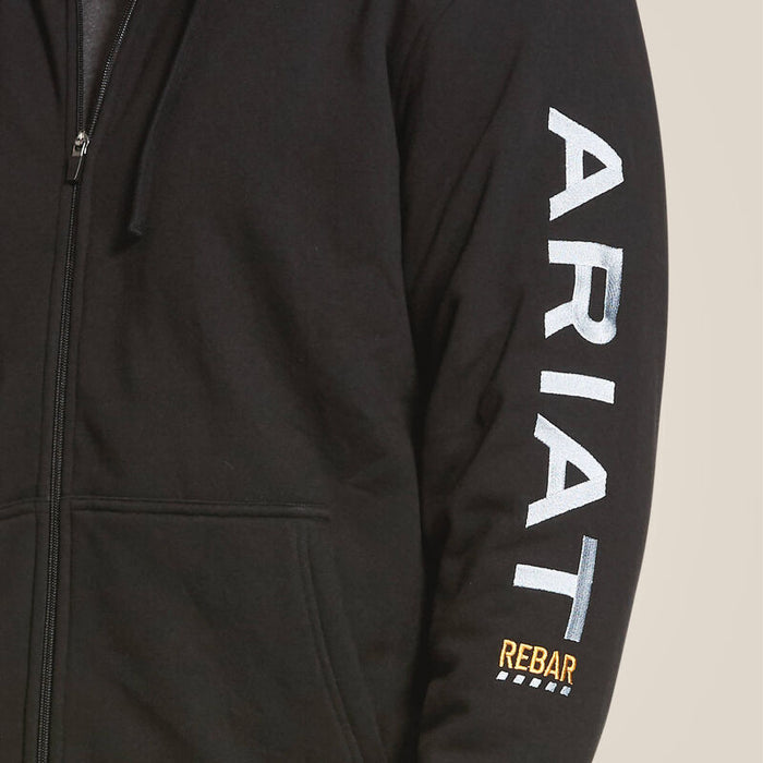 Ariat Men's Rebar Black All-Weather Full Zip Hoodie 10027833-Painted Cowgirl Western Store