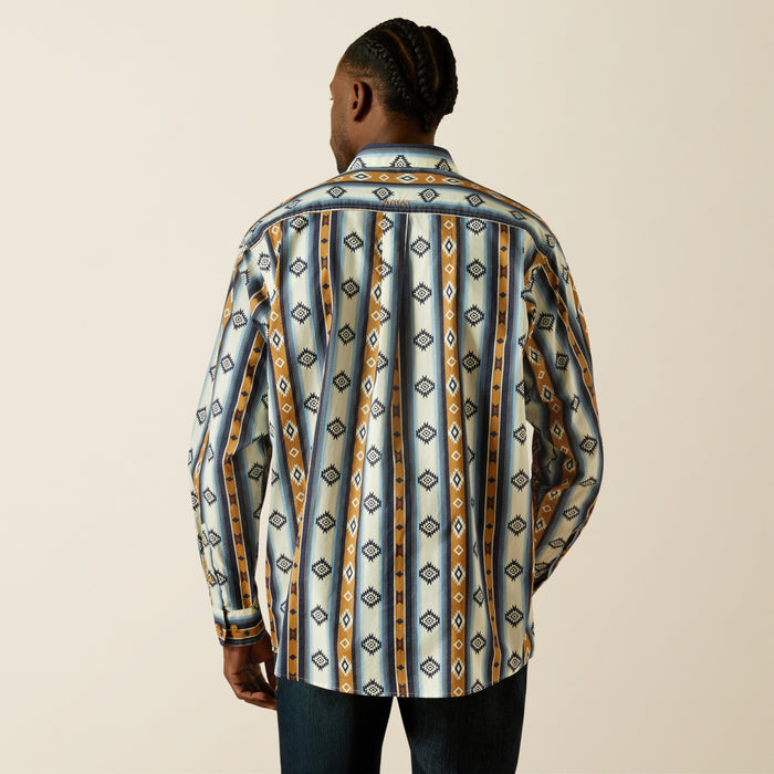 Ariat Men's Shilo Blue Southwestern Print Classic Fit Button Long Sleeve Western Shirt 10062236