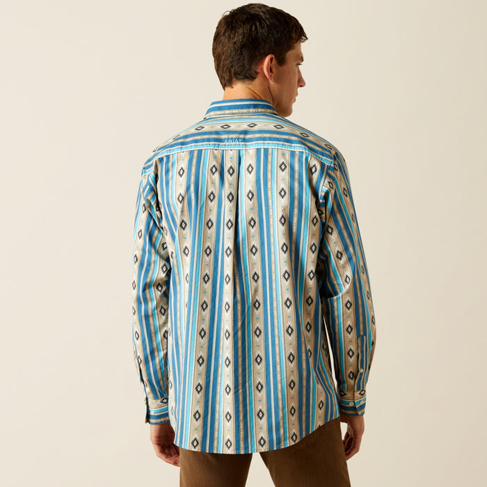 Ariat Men's Shiloh Khaki Aztec Stripe Classic Fit Button Long Sleeve Western Shirt 10058969