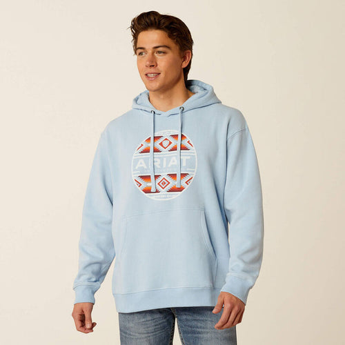 Ariat Men's Soft Chambray Canyon Southwest Circle Hoodie 10052448-Painted Cowgirl Western Store