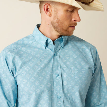 Ariat Men's Turquoise Print Garmon Classic Fit Button Long Sleeve Western Shirt 10054645-Painted Cowgirl Western Store