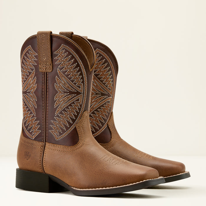 Ariat Toddler/Children’s/Youth Pearl/Chocolate Brown Ruidoso Square Toe Western Cowboy Boots 10061136-Painted Cowgirl Western Store