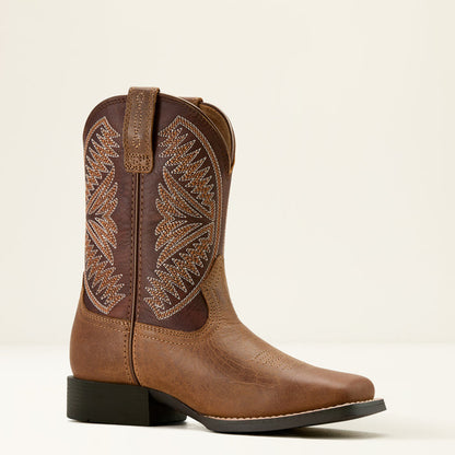 Ariat Toddler/Children’s/Youth Pearl/Chocolate Brown Ruidoso Square Toe Western Cowboy Boots 10061136-Painted Cowgirl Western Store