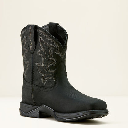 Ariat Women's Anthem Shortie II H2O 8" Black Square Toe Waterproof Shortie Western Boots 10063997