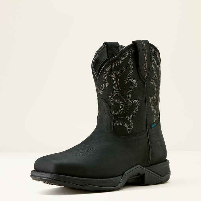 Ariat Women's Anthem Shortie II H2O 8" Black Square Toe Waterproof Shortie Western Boots 10063997