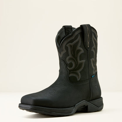 Ariat Women's Anthem Shortie II H2O 8" Black Square Toe Waterproof Shortie Western Boots 10063997