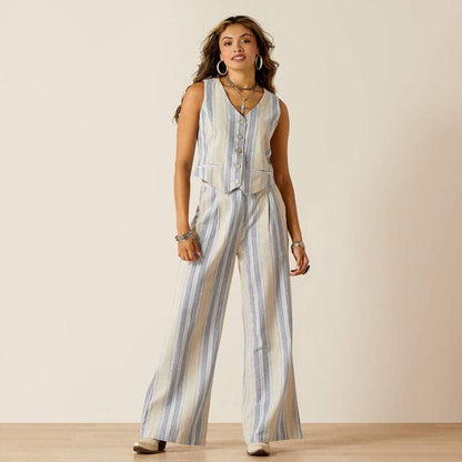 Ariat Women's Butler Sky Stripe Linen Trousers 10051465-Painted Cowgirl Western Store