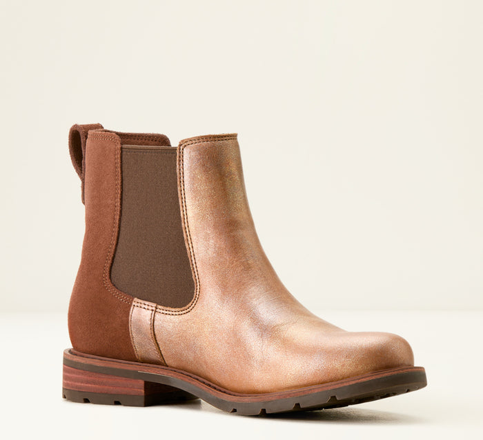 Ariat Women's Metallic Brown & Polo Wexford Lug Chelsea Bootie 10053727
