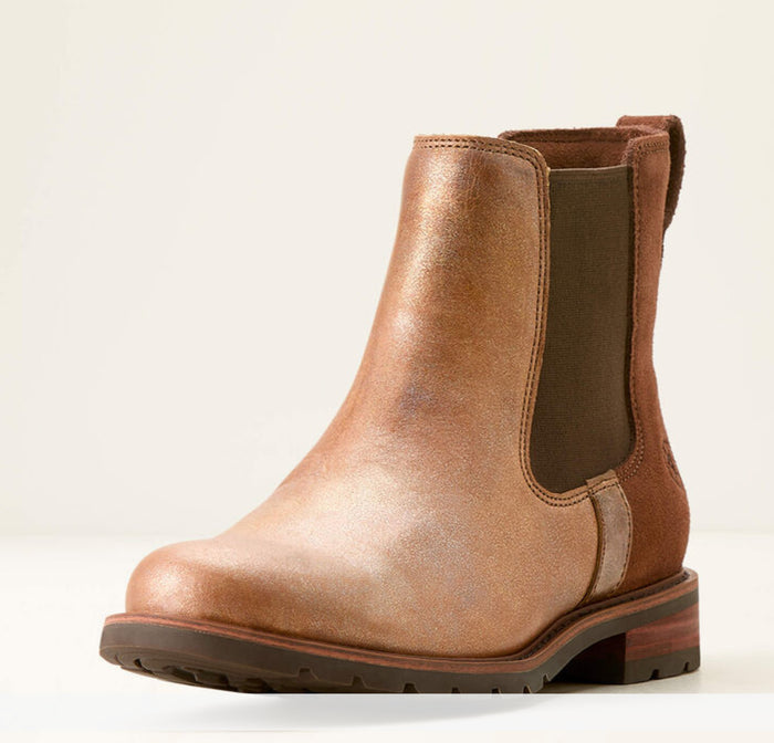 Ariat Women's Metallic Brown & Polo Wexford Lug Chelsea Bootie 10053727