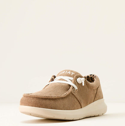 Ariat Women's Tan Corduroy Hilo Moc Toe Casual Shoes 10053703