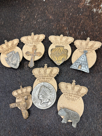 Art By Amy Embossed Metal Western Hat Pins-Painted Cowgirl Western Store