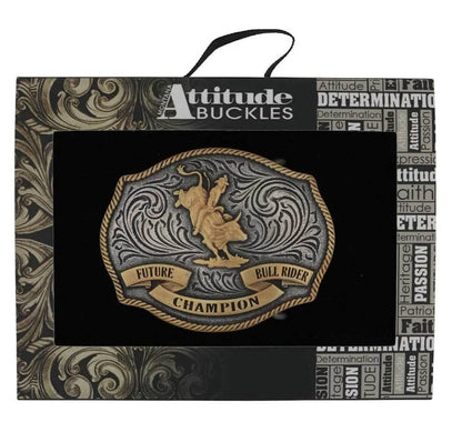 Attitude x Montana Silversmith Future Champion Bull Rider Belt Buckle A1025P