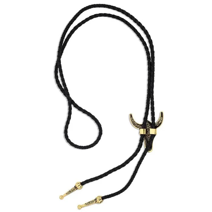 Attitude x Montana Silversmiths Southwest Desert Gold Skull Bolo Tie ABT6249