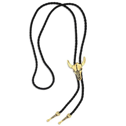 Attitude x Montana Silversmiths Southwest Desert Gold Skull Bolo Tie ABT6249