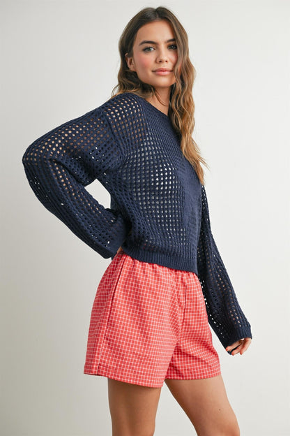 Loose Knit Crop Star Sweater