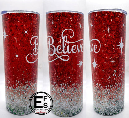 Believe Christmas Stainless steel tumbler