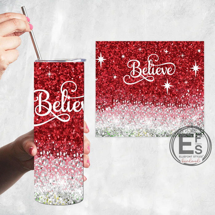 Believe Christmas Stainless steel tumbler