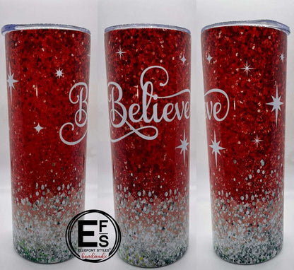 Believe Christmas Stainless steel tumbler