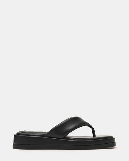 BELLA Black Thong Square-Toe Platform Women's Sandal | Steve Madden