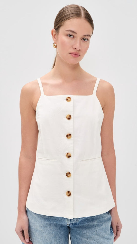 Blank NYC Cloud Burst Button Up Linen Top