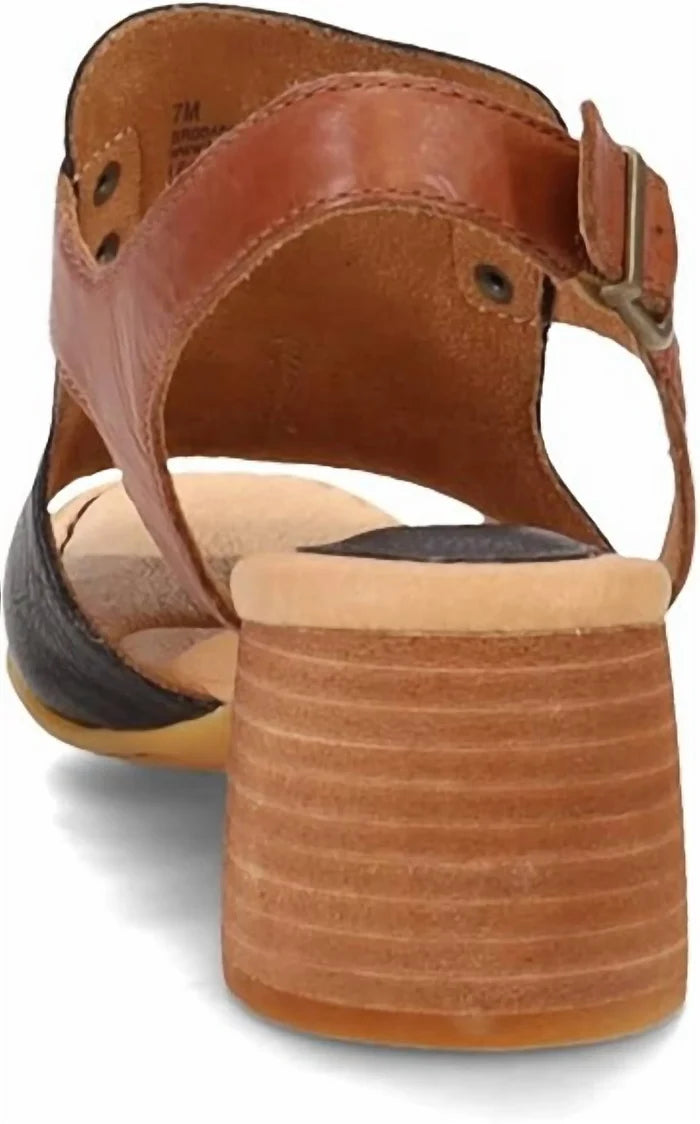 Born Women's Black & Brown Sylvie Open Toe Slingback Sandals BR0045500-BLK-Painted Cowgirl Western Store
