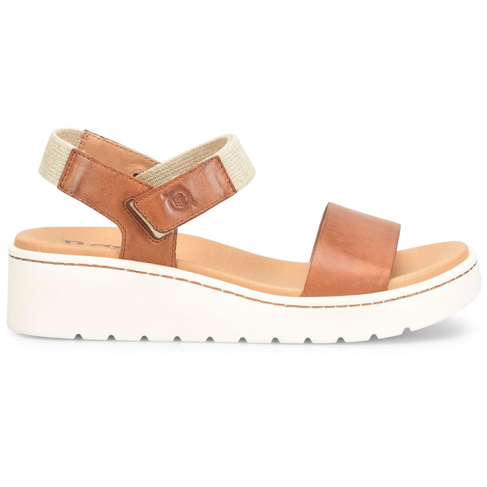 Born Women's Brown Meerkat Kyla Leather Strap Platform Wedge Sandals BR0072306