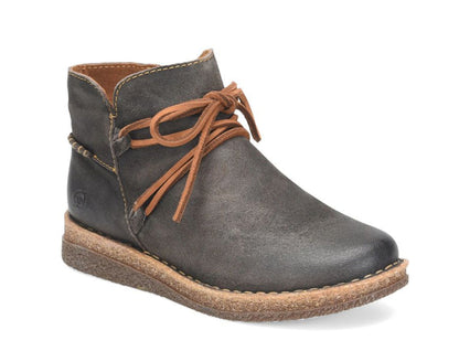 Born Women's Calyn Dark Concrete Grey Distressed Leather Ankle Boot BR0027642