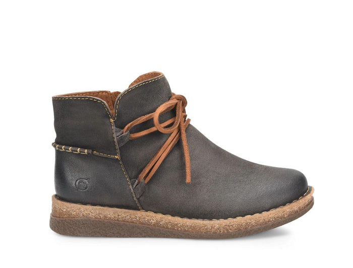Born Women's Calyn Dark Concrete Grey Distressed Leather Ankle Boot BR0027642