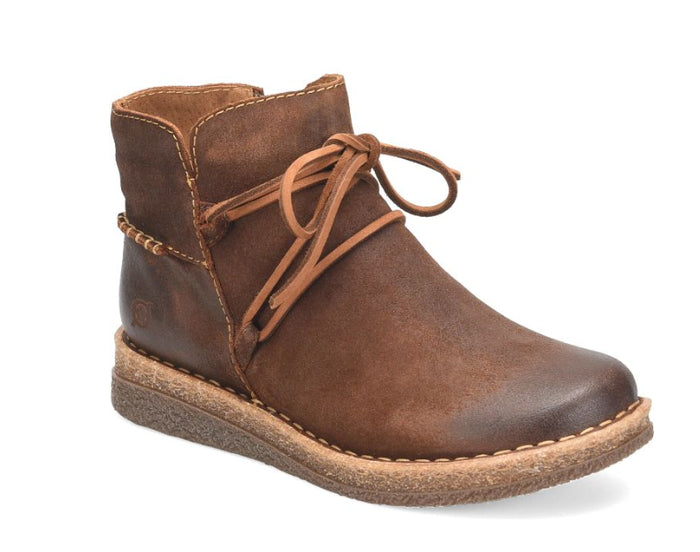 Born Women's Calyn Glazed Ginger Brown Distressed Leather Ankle Boot BR0027606