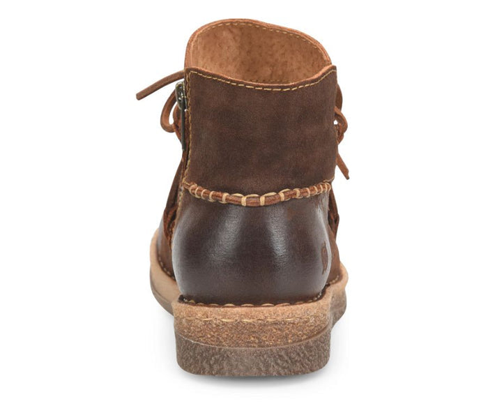 Born Women's Calyn Glazed Ginger Brown Distressed Leather Ankle Boot BR0027606