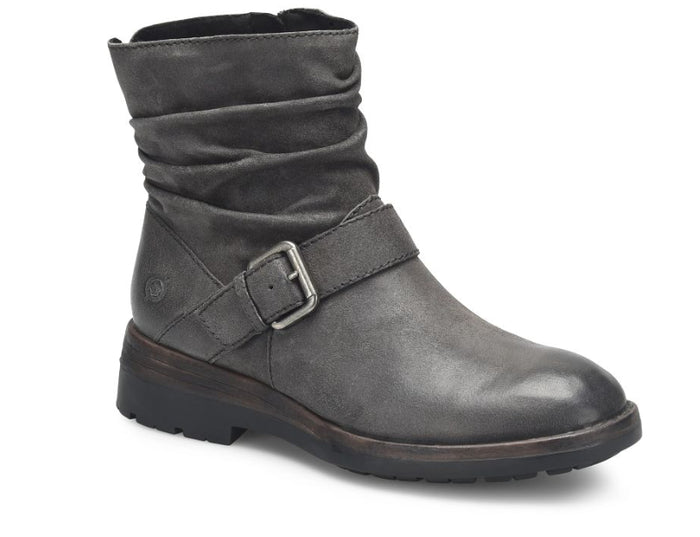 Born Women's Midway Dark Basalto Distressed Grey Leather Moto Boot BR0063658