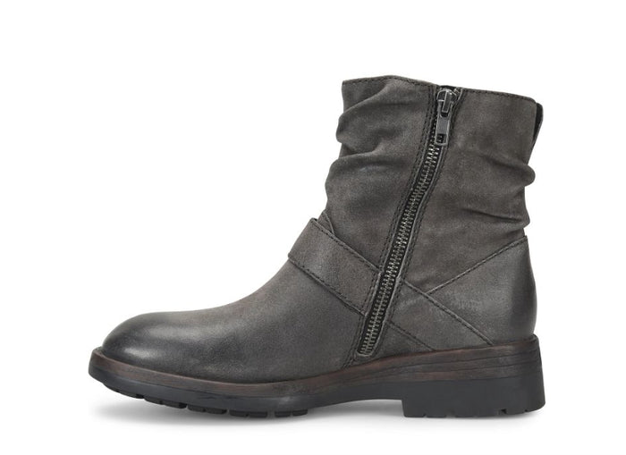Born Women's Midway Dark Basalto Distressed Grey Leather Moto Boot BR0063658
