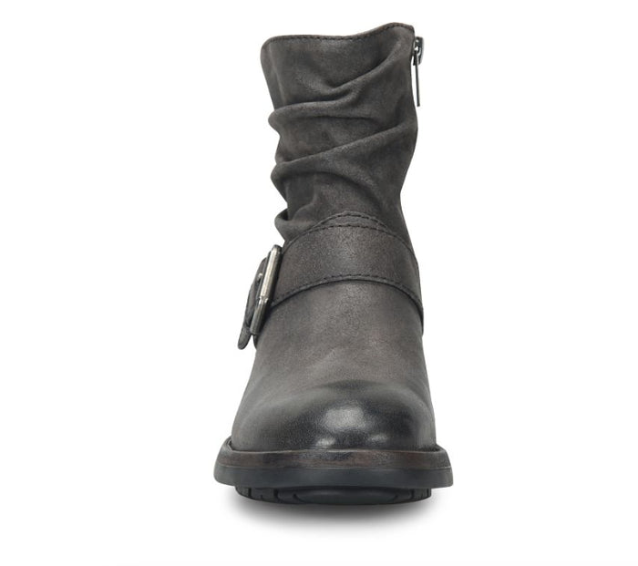 Born Women's Midway Dark Basalto Distressed Grey Leather Moto Boot BR0063658