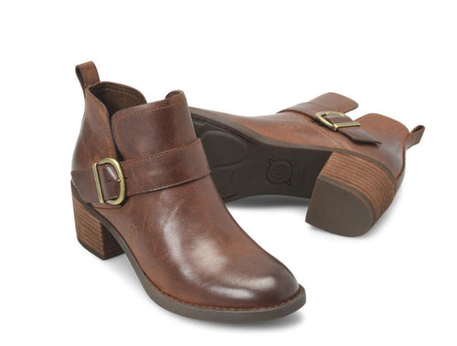 Born Women's Royce Brown Leather Ankle Bootie Shoe  BR0065506