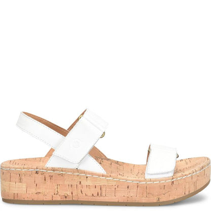 Born Women's White Bianco Sloan Leather Wedge Sandals BR0071201