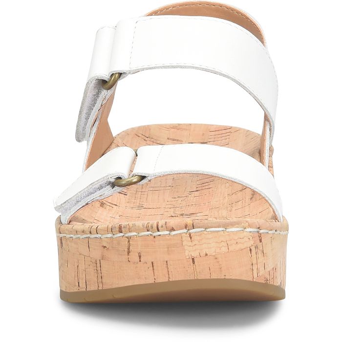 Born Women's White Bianco Sloan Leather Wedge Sandals BR0071201