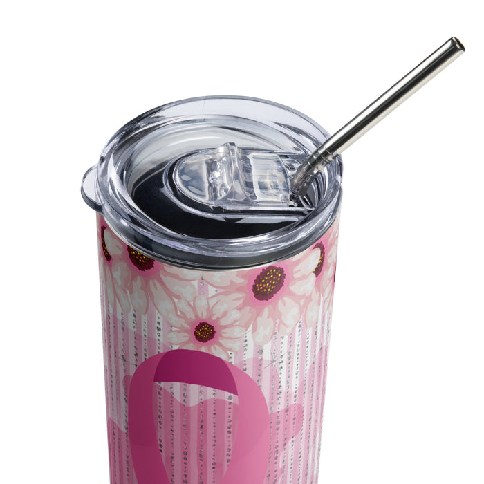 Breast Cancer Survivor Pink Ribbon Stainless steel tumbler
