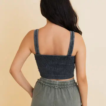 Brenda Washed Ribbed Bralette