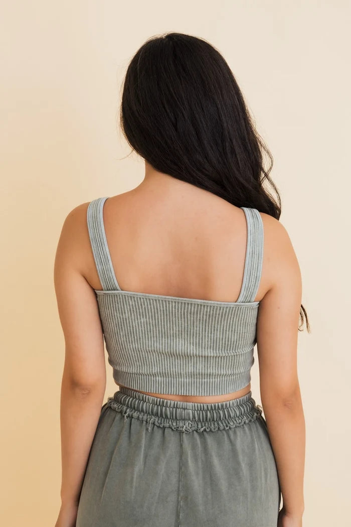 Brenda Washed Ribbed Bralette