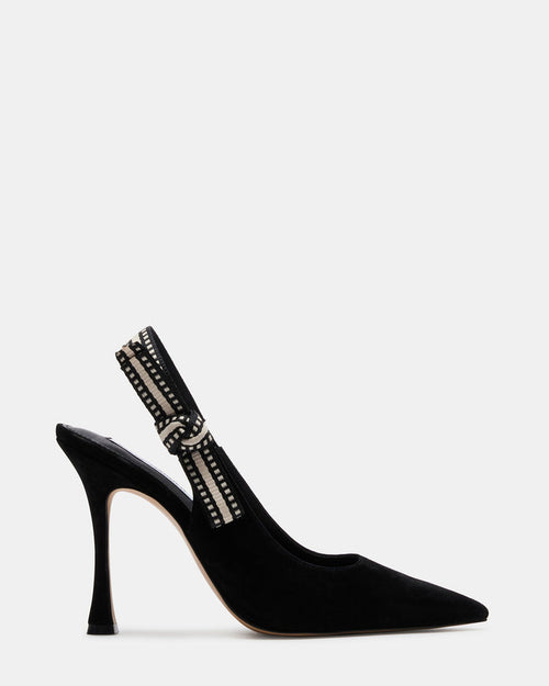 BRI Black Suede Slingback Pump Women's Heel | Steve Madden