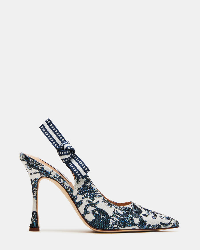 BRI Blue/White Slingback Pump Women's Heel | Steve Madden