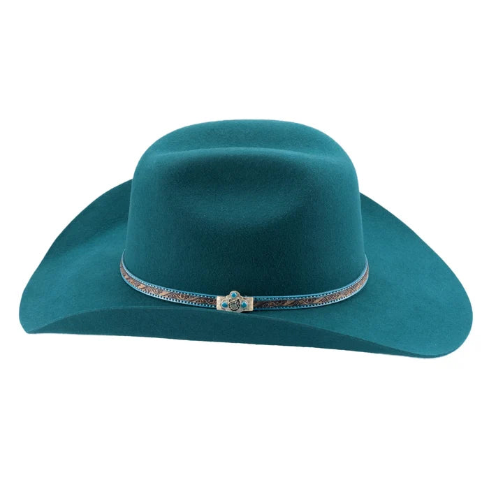 Bullhide Hat Women's 'Life with You' Turquoise Premium Wool Western Cowgirl Hat 0870TQ-Painted Cowgirl Western Store