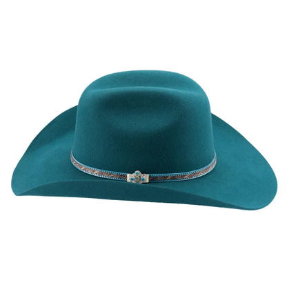 Bullhide Hat Women's 'Life with You' Turquoise Premium Wool Western Cowgirl Hat 0870TQ-Painted Cowgirl Western Store