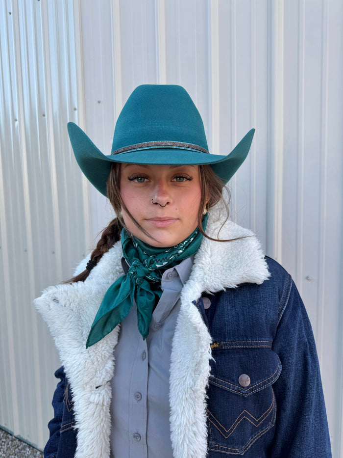 Bullhide Hat Women's 'Life with You' Turquoise Premium Wool Western Cowgirl Hat 0870TQ-Painted Cowgirl Western Store